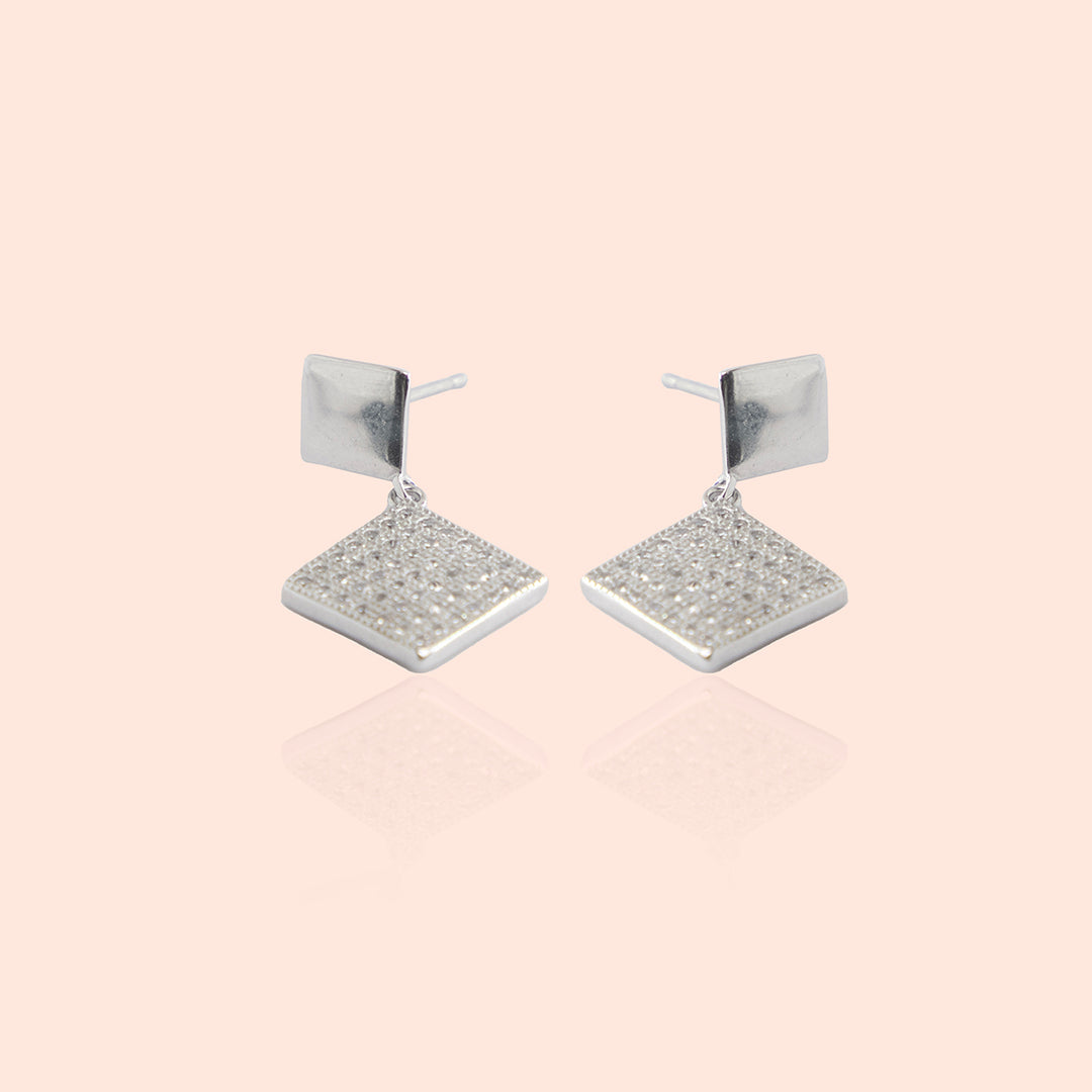 Glitzy Geometric Drop Earrings