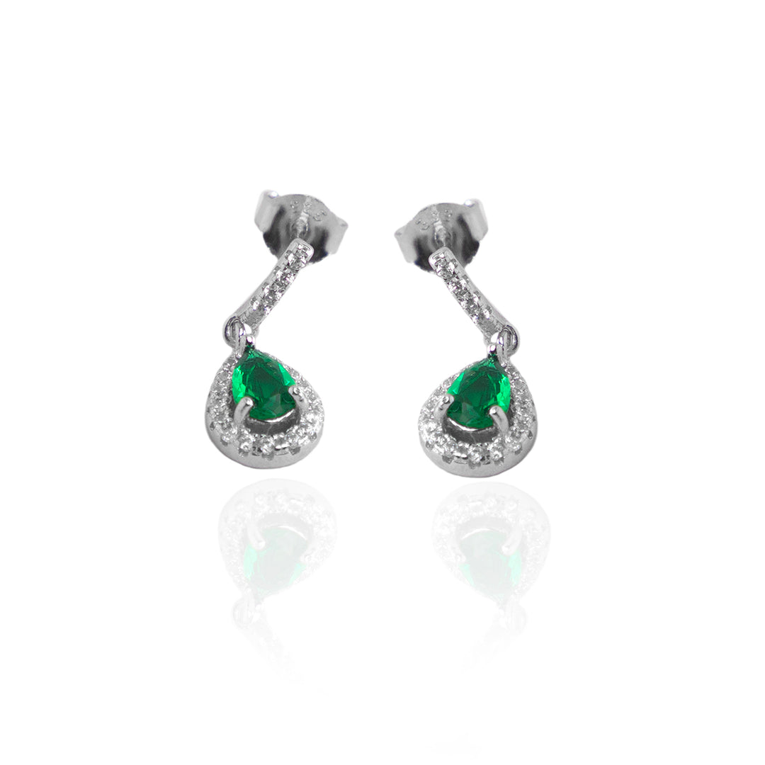 Exotic Green Gemstone Drop Earrings