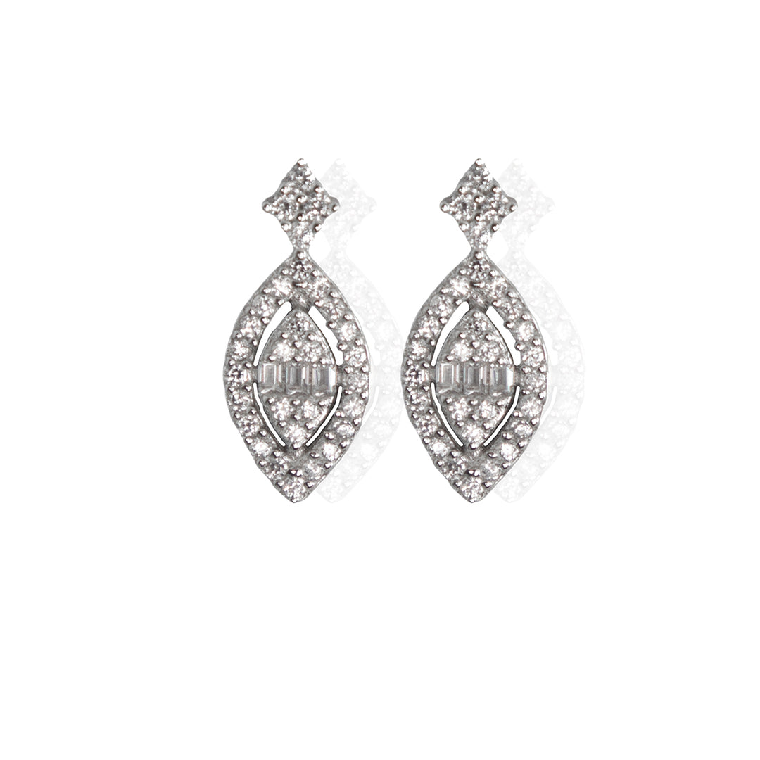 Leaf Motif Embellished Earrings