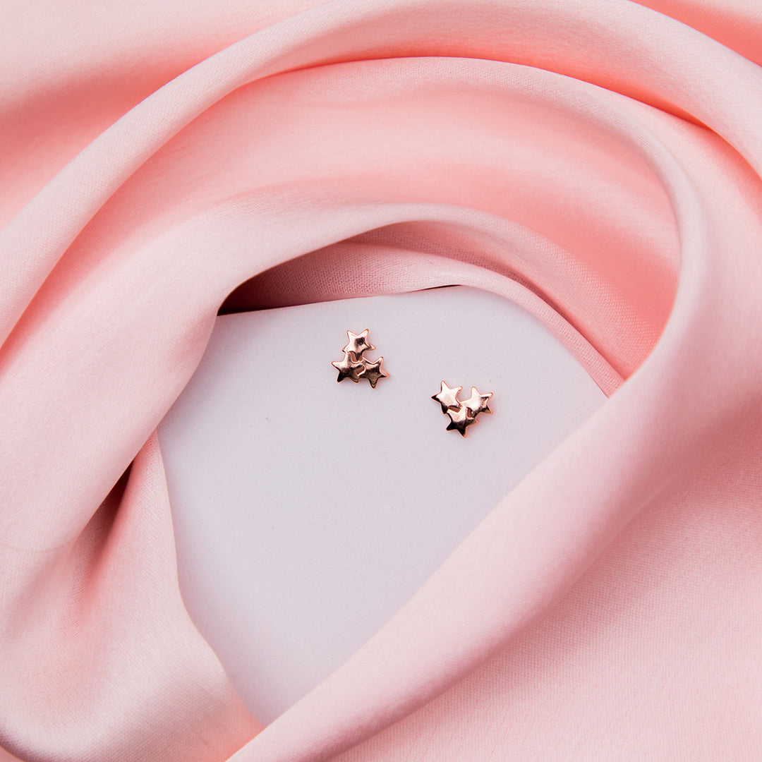 Star Cluster Rose Gold Studs