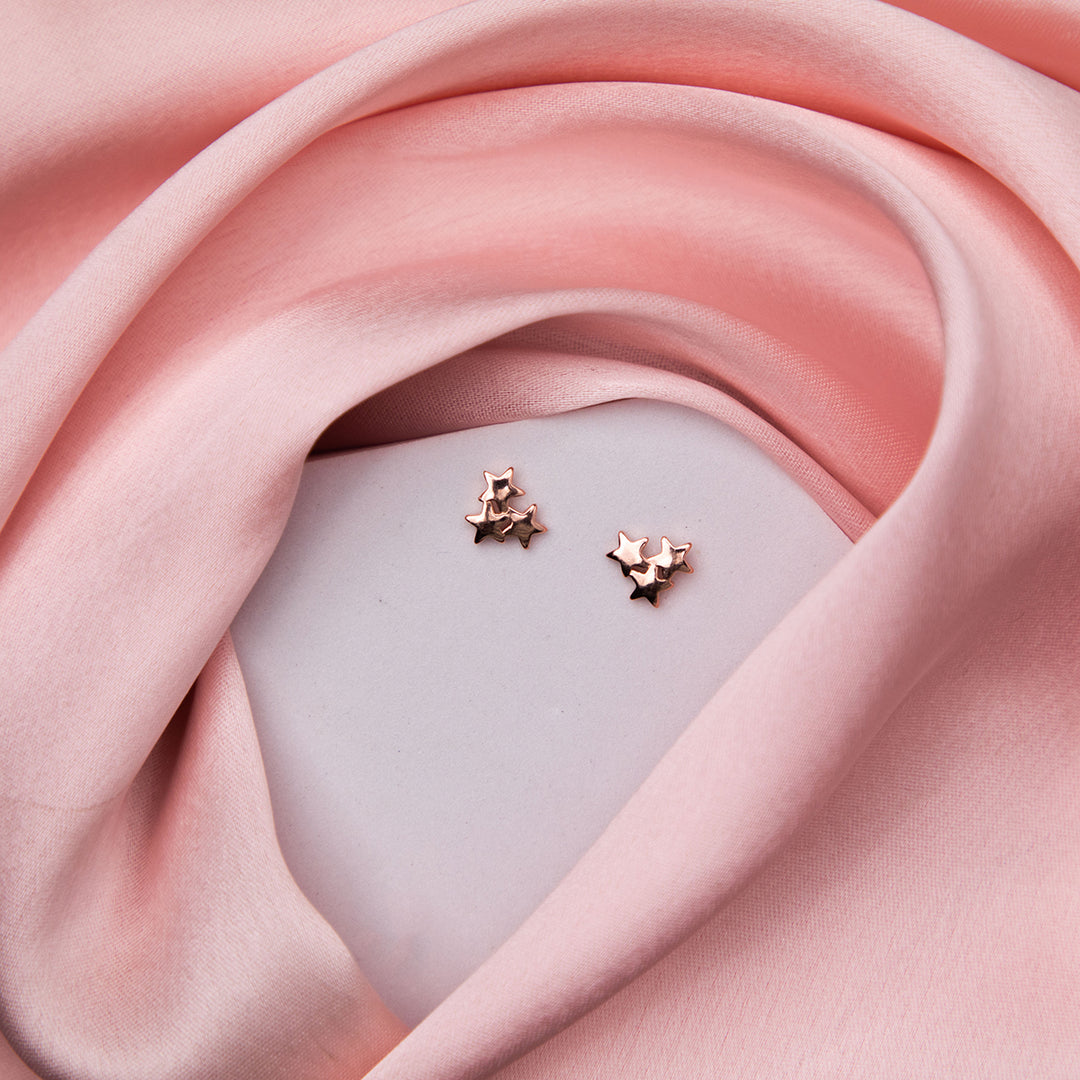 Star Cluster Rose Gold Studs