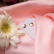 Geometric Heart Rose Gold Studs