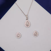 Exquisite White Stone Pendant Set