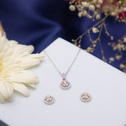 Classic White Stone Embellished Pendant Set