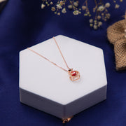 Playful Heart Rose Gold Pendant Chain