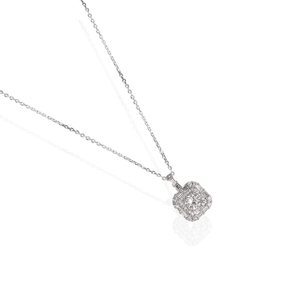 Beautiful White Stone Pendant Chain