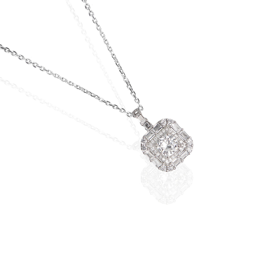 Beautiful White Stone Pendant Chain