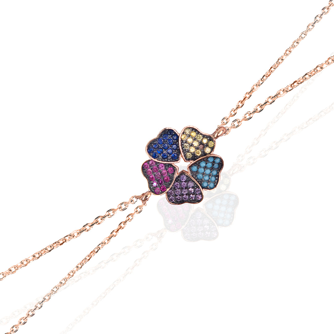 Multicolored Lucky Clover Bracelet