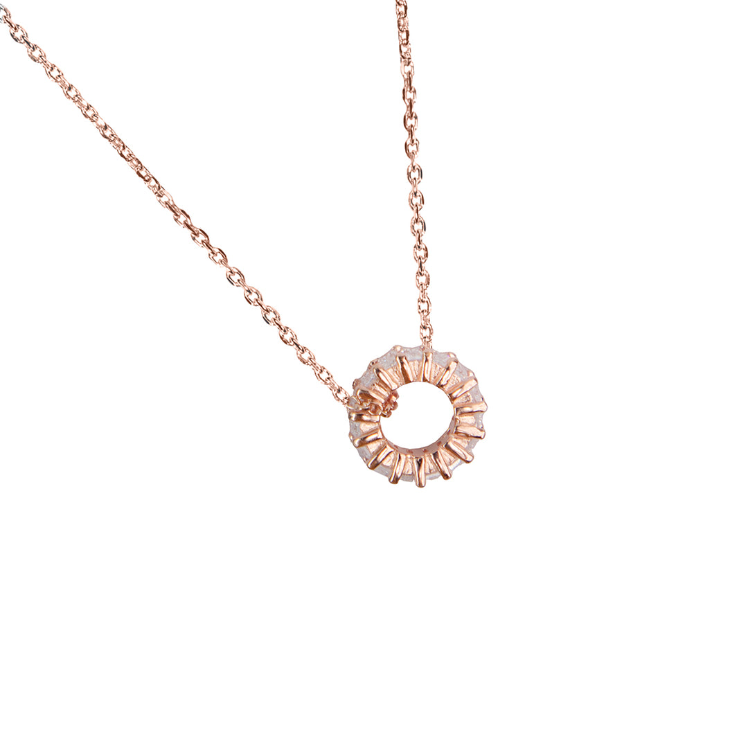 Embellished Sundial Rose Gold Pendant Chain