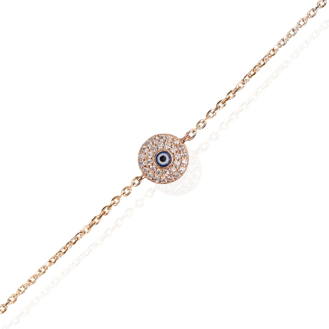 Trendy Rose Gold Evil Eye Bracelet