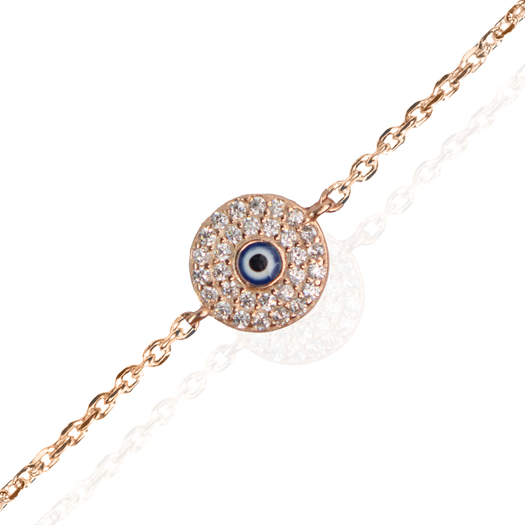 Trendy Rose Gold Evil Eye Bracelet