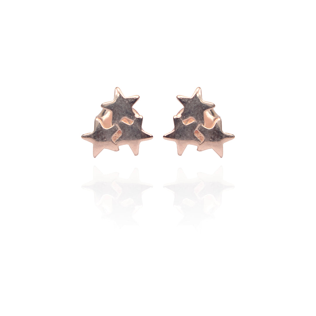 Star Cluster Rose Gold Studs