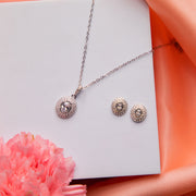 Elegant White Stone Pendant Set