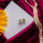 Alluring Parrot Green Stone Pendant Set