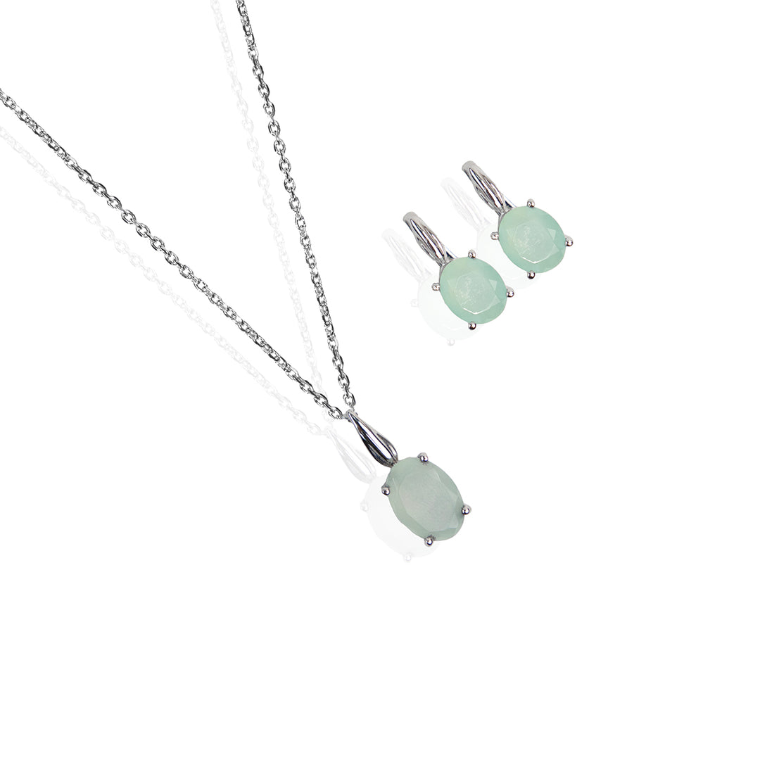 Jade Stone Pendant Set