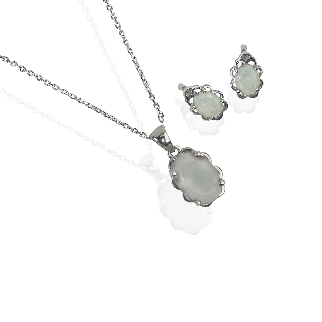 Opalescent Stone Pendant Set