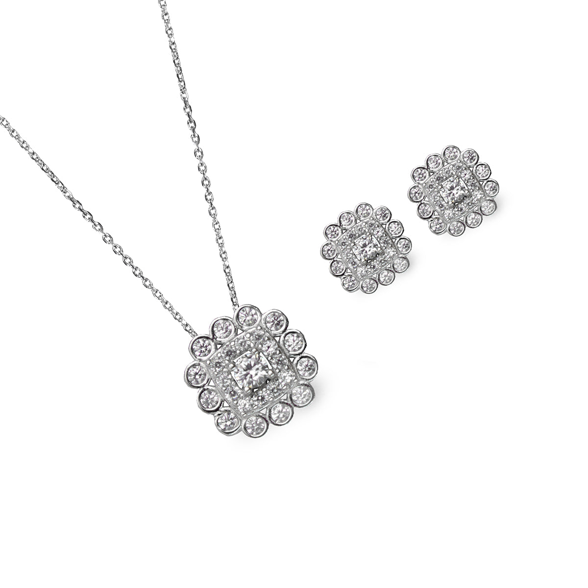 Attractive White Stone Pendant Set