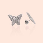 Beautiful Butterfly Shaped Silver Earrings