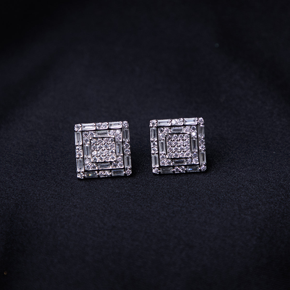Beautiful White Stone Studded Earrings
