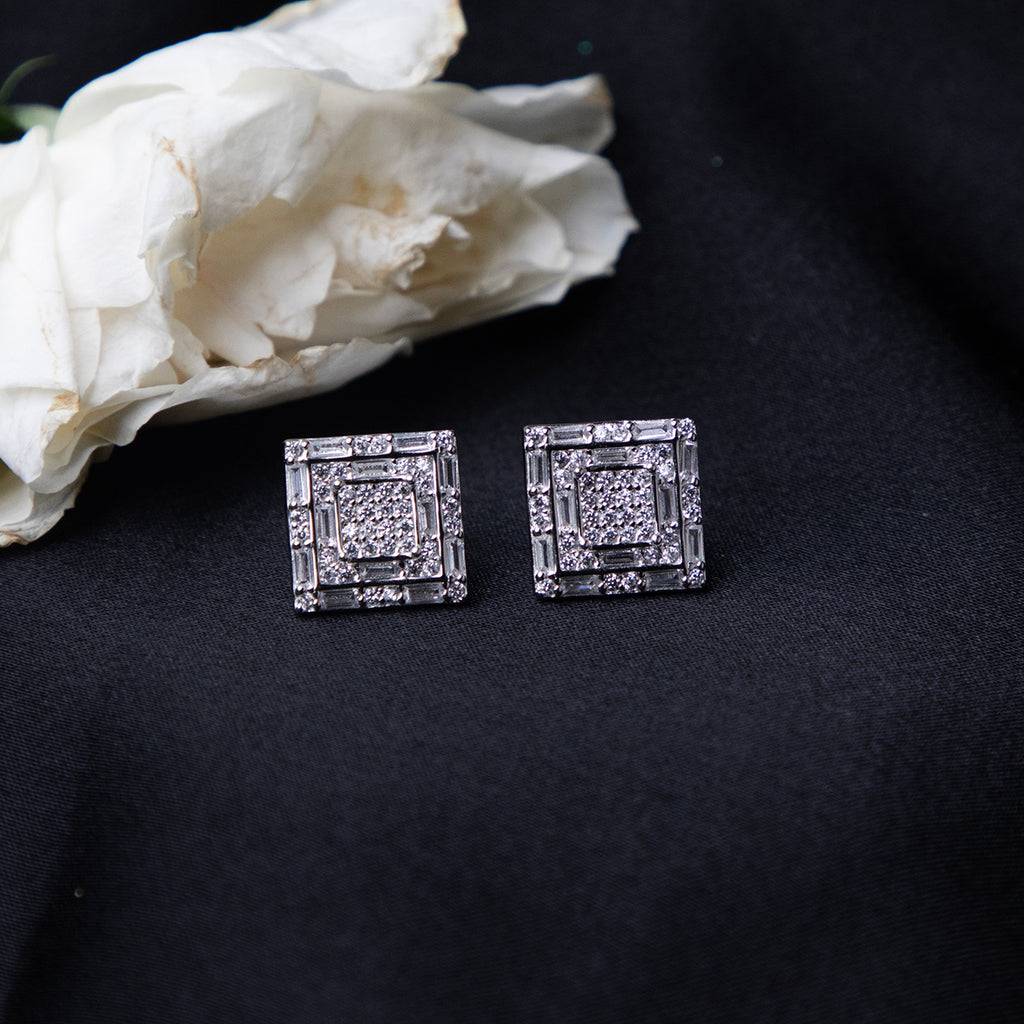 Beautiful White Stone Studded Earrings