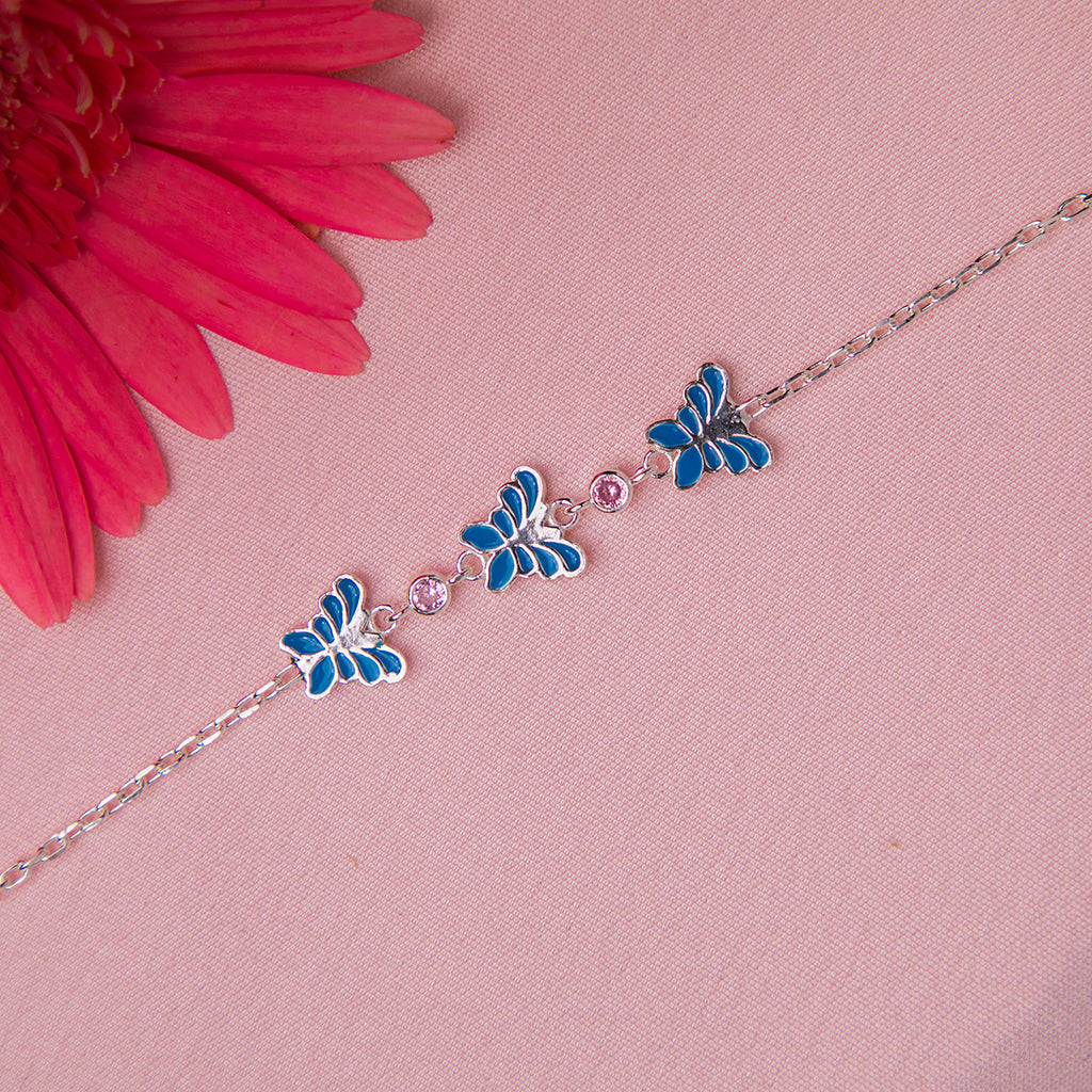 Blue Butterfly Charm Bracelet