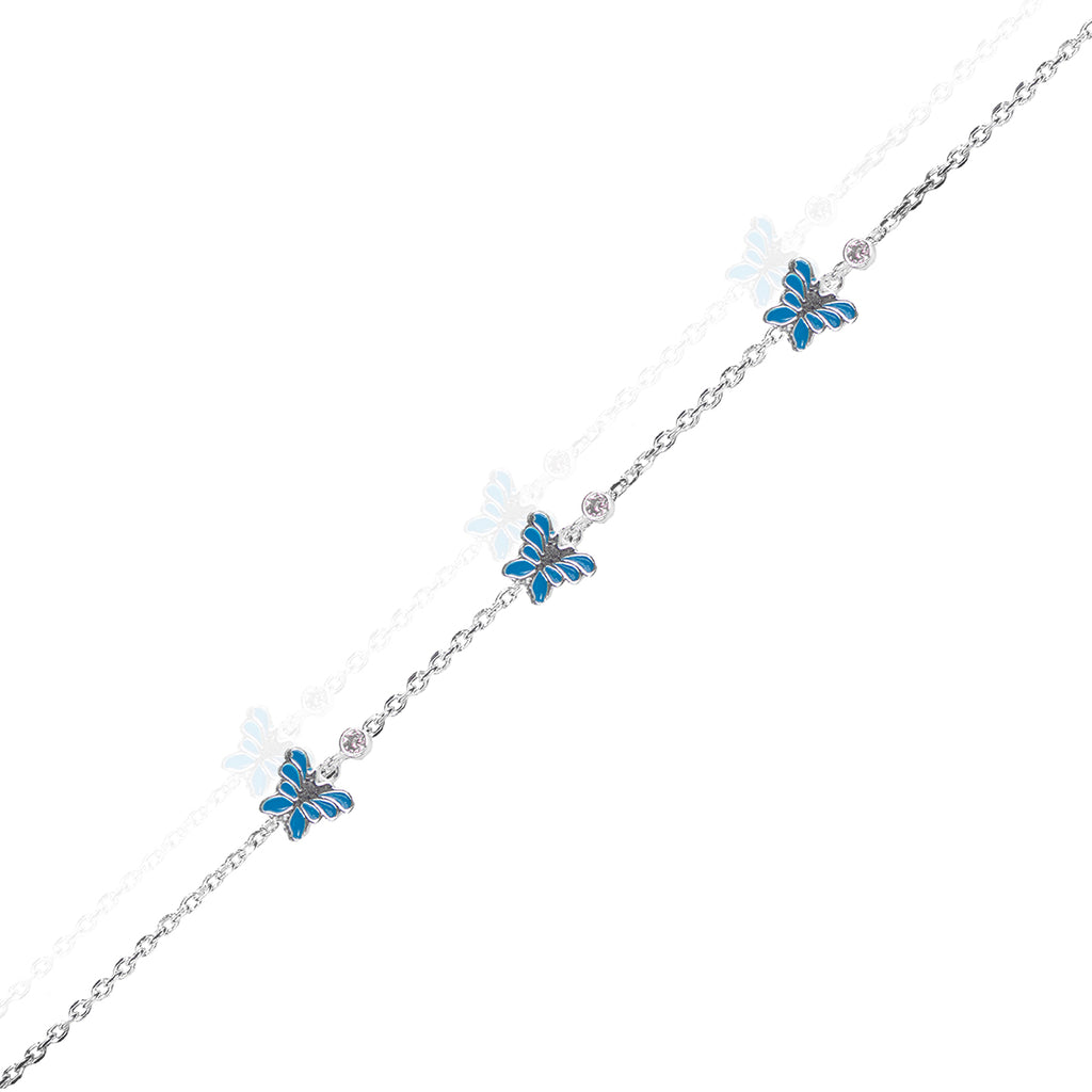 Blue Butterfly Charm Bracelet