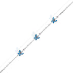 Blue Butterfly Charm Bracelet