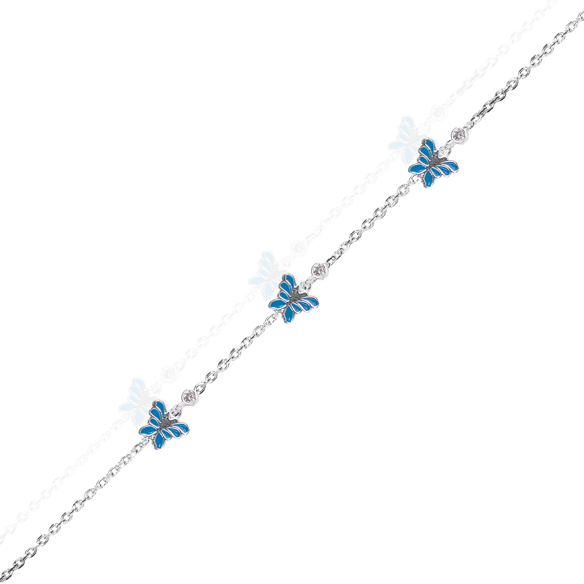 Blue Butterfly Charm Bracelet