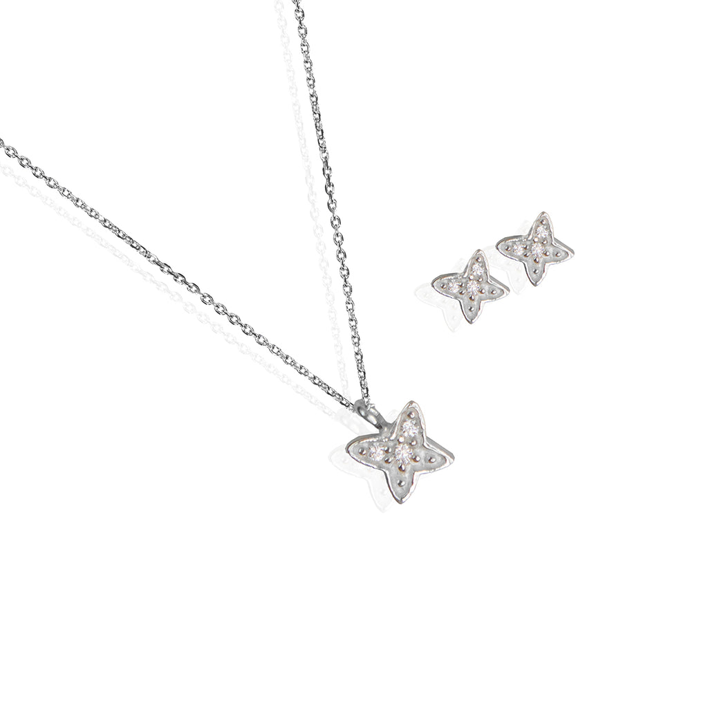 Butterfly Embellished Pendant Set