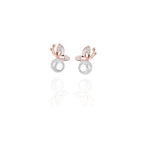 Butterfly on Pearl Rose Gold Pendant Set