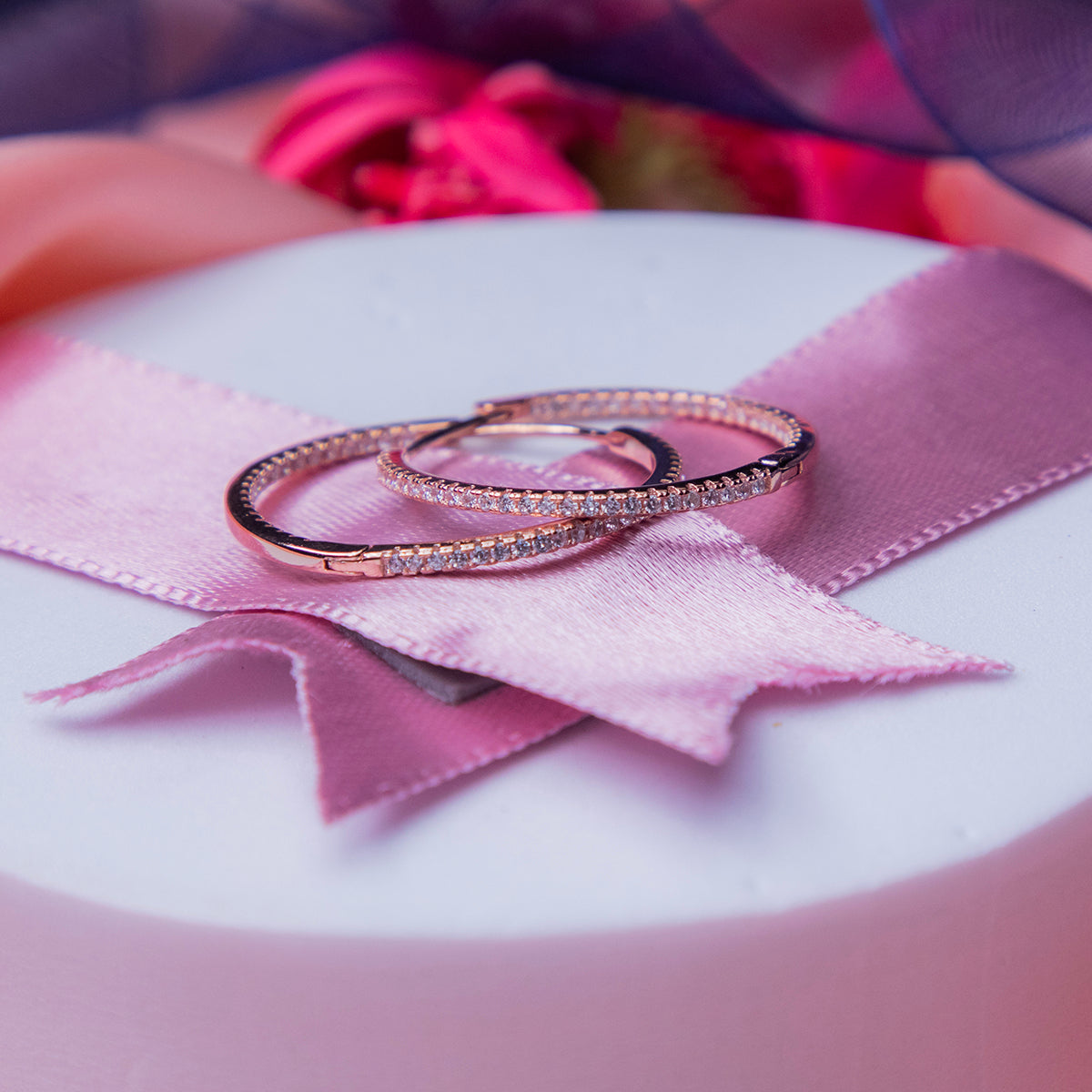 Chic Bangle Styled Rose Gold Hoops