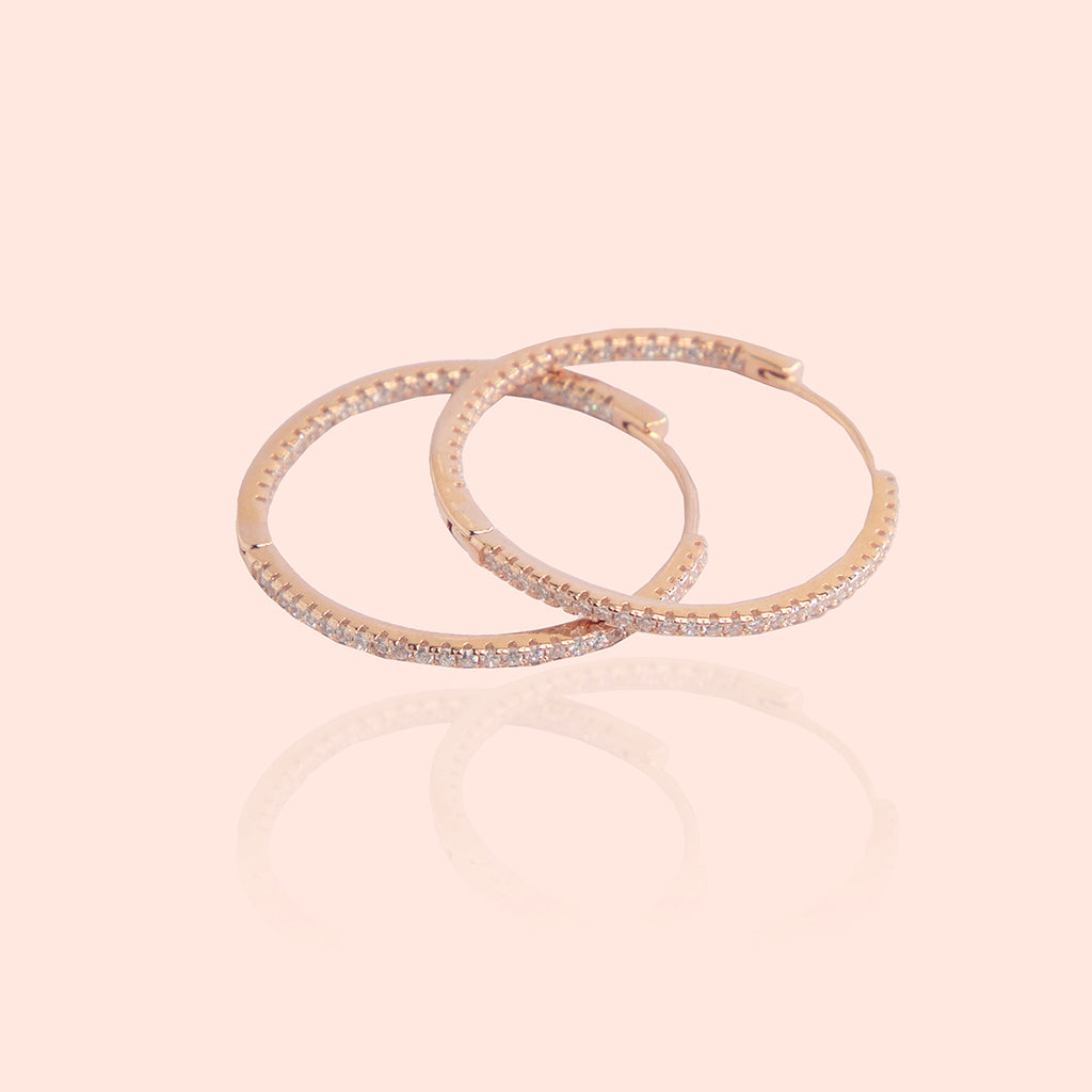 Chic Bangle Styled Rose Gold Hoops