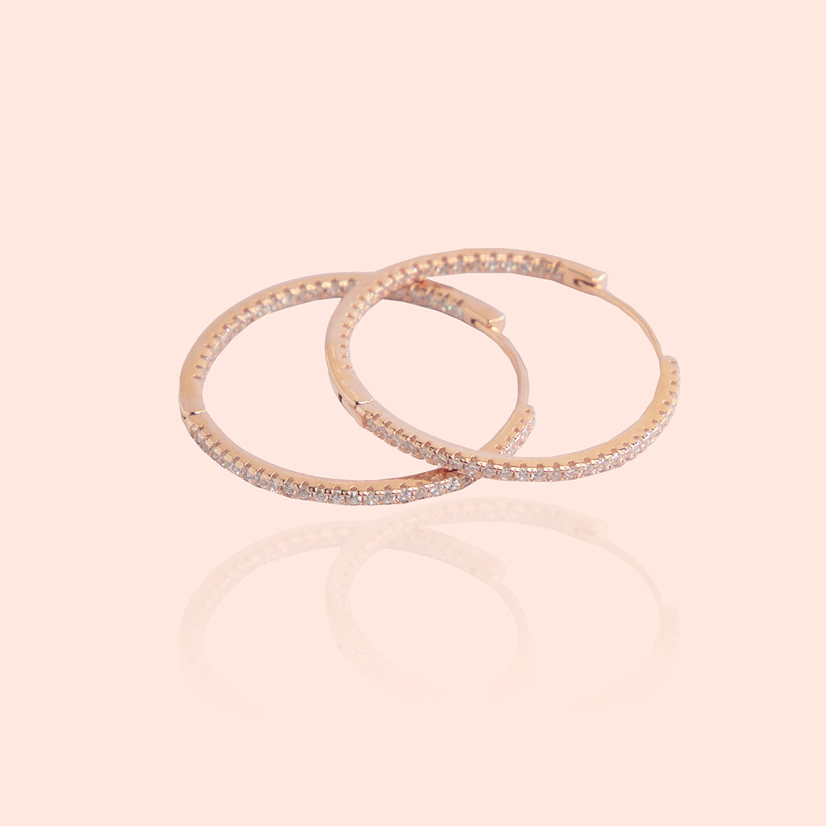 Chic Bangle Styled Rose Gold Hoops