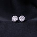 Classic Round Embellished Silver Studs