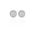 Classic Round Embellished Silver Studs