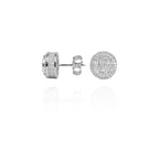Classic Round Embellished Silver Studs