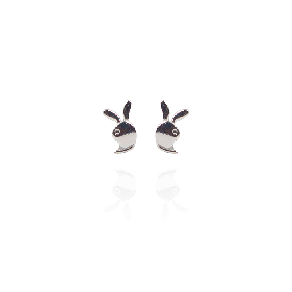 Cute Bunny Silver Studs