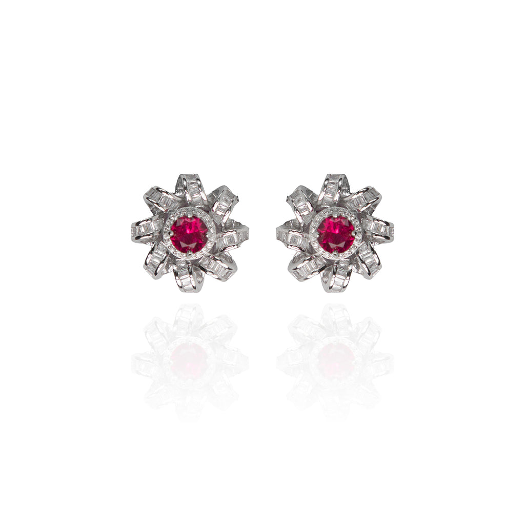 Dazzling Pink Stone Pendant Set