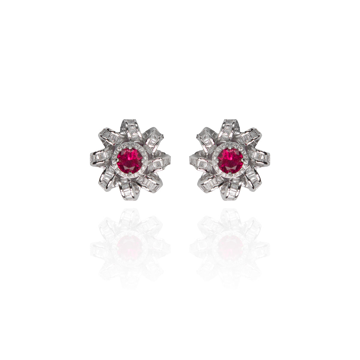 Dazzling Pink Stone Pendant Set