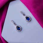 Deep Blue Gemstone Drop Earrings