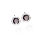 Embellished Circular Brown Stone Pendant Set
