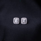 Embellished Cushion Silver Studs