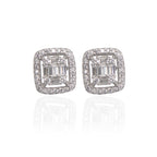Embellished Cushion Silver Studs