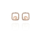 Embellished Rose Gold Pearl Pendant Set