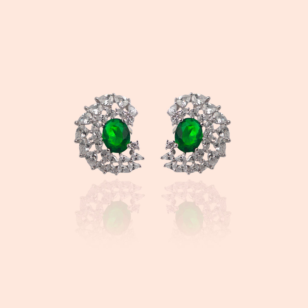 Emerald Obsession Wave Earrings