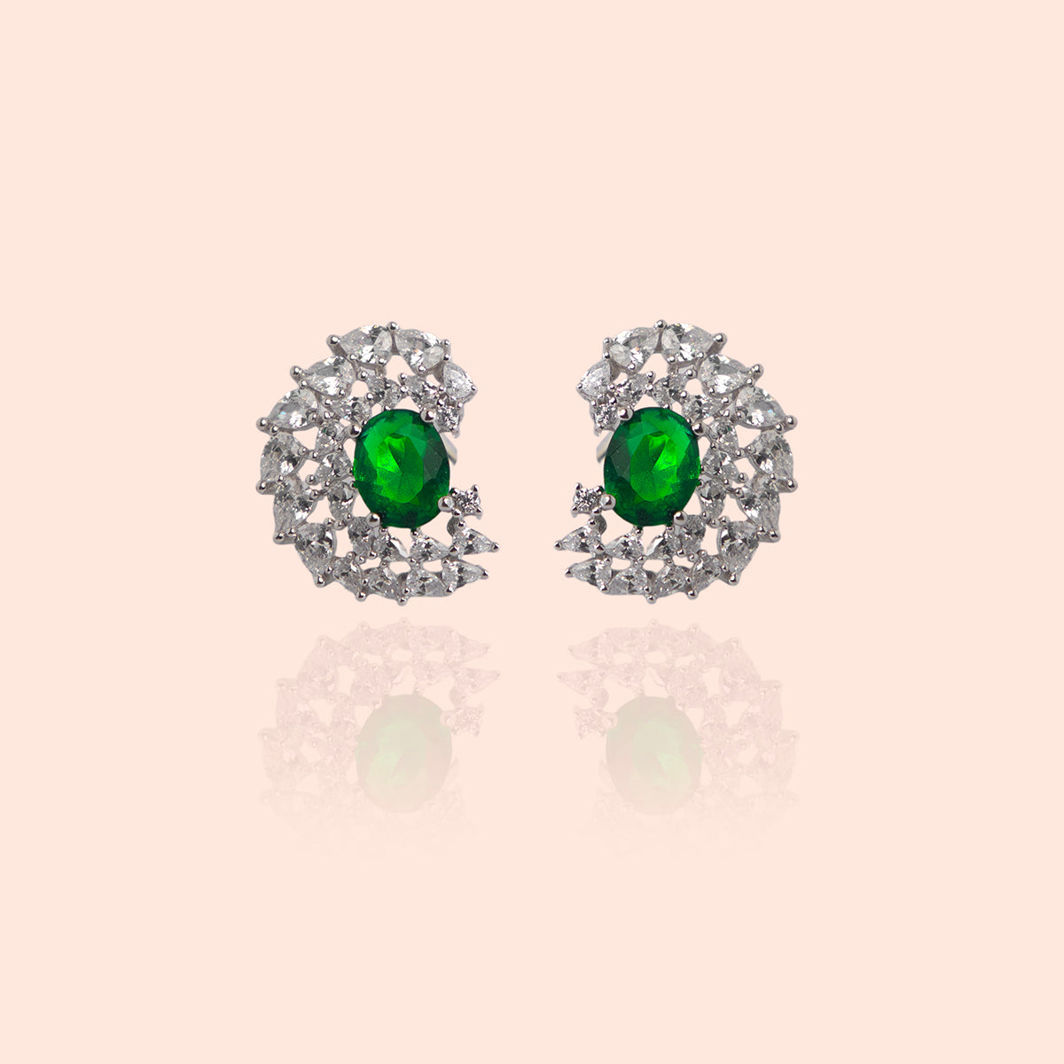 Emerald Obsession Wave Earrings