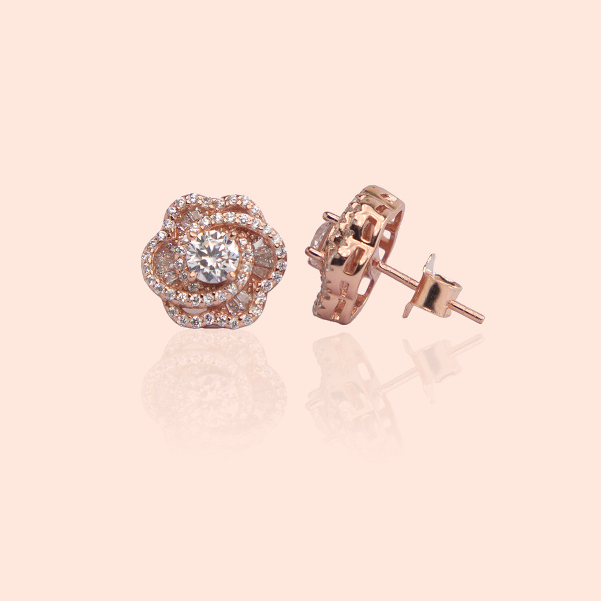Evening Primrose Rose Gold Studs