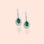 Exotic Green Gemstone Drop Earrings