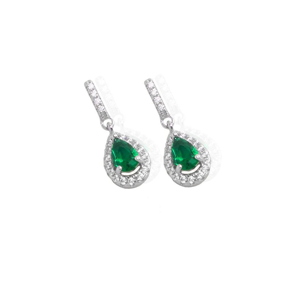 Exotic Green Gemstone Drop Earrings