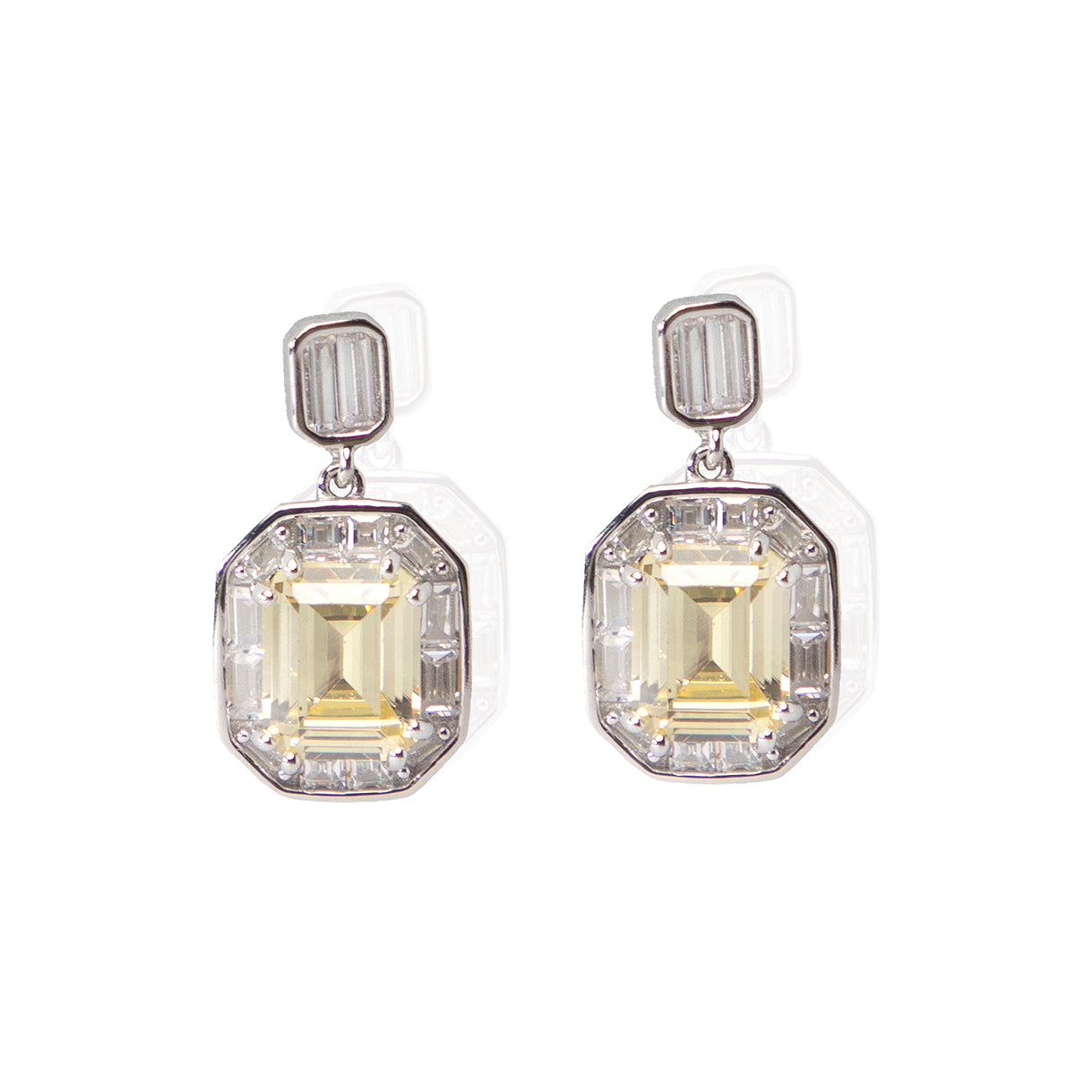 Exquisite Yellow Gemstone Earrings